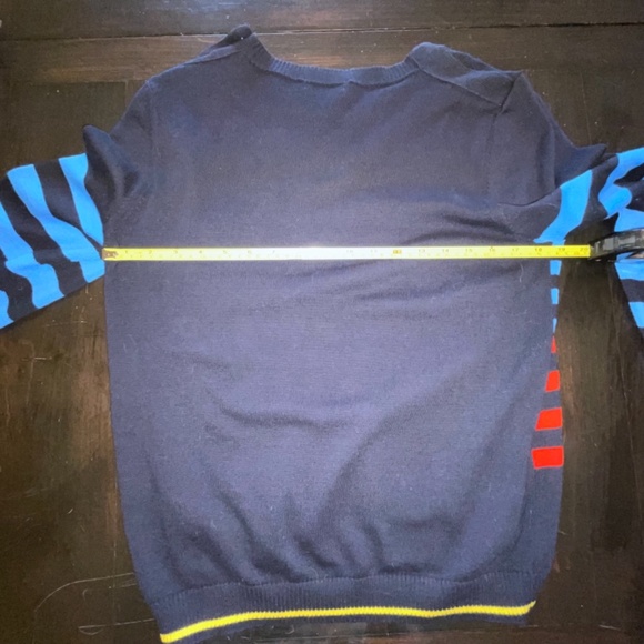 Benetton noticeable stripes sweater / Women Large/ 100% cotton /  long sleeves - Picture 4 of 10